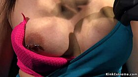 check out this pierced nipple brunette bound tight in hardcore bondage