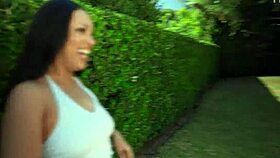 brunette latina with bubble butt gags on cock in deepthroat face fuck