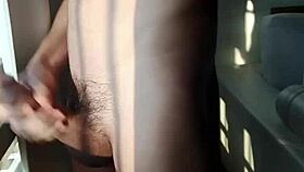 Guy Jerks Huge Cock Public Window Boldly