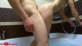 Intense Shower Blowjob Standing Fuck