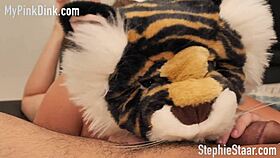 furry halloween costume leads to sloppy blowjob fun 🎃🍆💦