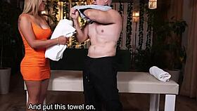 EX-MASSAGE TURNS INTO BIG TITS LATINA QUICKIE FUCK!