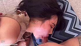 JAPANESE BUDDY SNOOZES AS HUGE COCK SLIPS INTO HER MOUTH FOR BLOWJOB