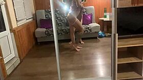 Milf skirt upskirt near mirror doggystyle pounding to milk tits orgasm close up cum