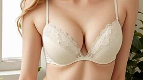 sexy model slips into white bra and panties barefoot tease 🩲👣