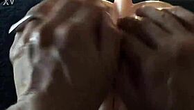 teasing silicone tits get fondled nipples in relaxing erotic massage