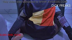 she rips clothes for QUICKIE on red sheer, he fucks juicy pussy hard