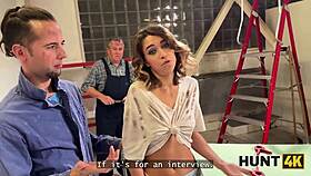 hey coworkers, watch this naughty shaved pussy slut put on a public sex show for you!