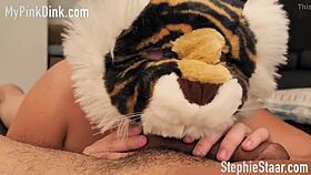 furry halloween costume leads to sloppy blowjob fun 🎃🍆💦