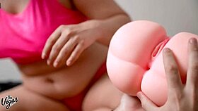 Vegas pounds plump sex doll bareback creampie in bedroom frenzy