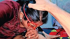 Indian Bhabhi Swallows Huge Cumshot After Sloppy Deepthroat