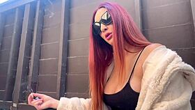 Artemisia Love Teases Big Tits Smoking Seductively Outdoors