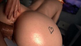 real passion late night doggystyle pounding makes cute brunette cum covered