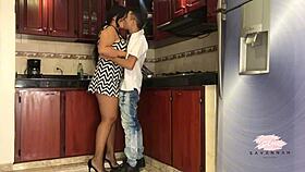 horny latina savannah watson fucks hard in kitchen before doctor visit