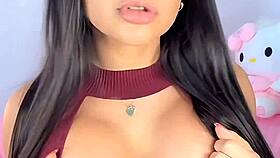 gorgeous latina emanuelly raquel taunts you with dirty talk as she ignores your jerking