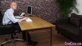 cfnm femdom babe gives handjob till massive cumshot 💦😈