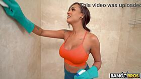 hey that big ass maid bends over for black cock creampie action.