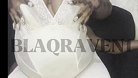 black ebony beauty soaks wet from deep ass groping spanks