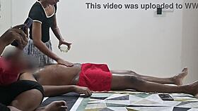 Horny Guy Flashes Massive Cock During Steamy Massage Session