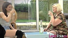 granny's pussy licked and toyed by lesbian milf