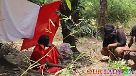 hey, watch this wild african bush foursome pounding bbw hairy pussy missionary style