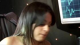 Sexy nurse KATIE KALIANA in LINGERIE gives HOT MMF blowjobs and PUSSY licks