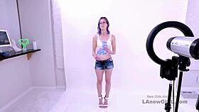will shy purple-haired model fuck her audition?