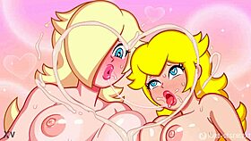Peach pounds Rosalina's pussy in bold futanari fucking frenzy