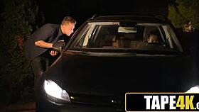 Lucky Dude Catches Glamorous Mature Neighbor Masturbating In Car Pussy Play