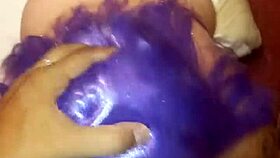 wig on deepthroat gagging face fucking sloppy throat bulge monster cock!