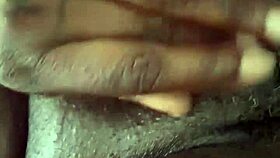 black amateur babe invites playful pussy teasing session at home