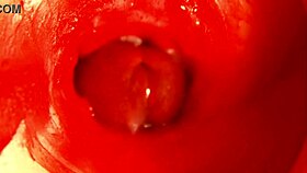 pregnant babe moans through huge toy orgasm close up creampie play 😩💦