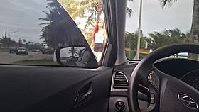 beautiful african girl risks public masturbation on british beach sidewalk car nearby