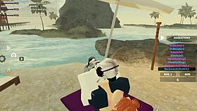 Roblox babe shakes big ass in wild anal doggystyle and missionary pounding