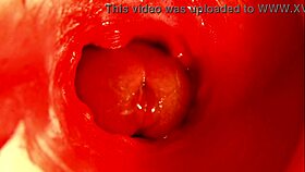 pregnant babe moans through huge toy orgasm close up creampie play 😩💦