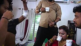 desi bhabhi gangbanged hard by four boys different positions at home