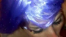 wig on deepthroat gagging face fucking sloppy throat bulge monster cock!