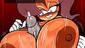 tiara squeezes big tits around cock tittyfuck explosion