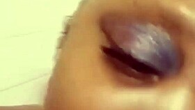 cheating ebony bbw thot teases tongue in shower! 💦🛁