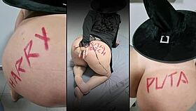 bbw latina amateur celebrates halloween in sexy homemade costume