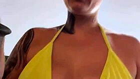 at the beach gym my wet pussy piercing got all those guys staring hard