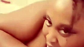 cheating ebony bbw thot teases tongue in shower! 💦🛁