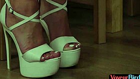 hey loser watch this busty milf tease in thong heels