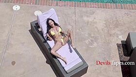 caught with big tits poolside? danae mari's vibrator toys go hardcore outdoors