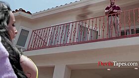 caught with big tits poolside? danae mari's vibrator toys go hardcore outdoors