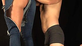 Hard Jeans-Ripping Fuck Ends in Thumb Suck Cum