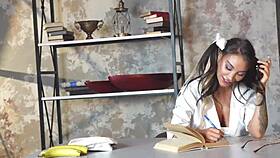 Monika Fox Nerd Prolapse Squirt Explodes During Homework