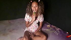 innocent skinny babysitter sucks cock and lollipop like a slut