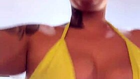 at the beach gym my wet pussy piercing got all those guys staring hard