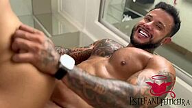 I'm exploding inside this fit blonde's huge tattooed ass